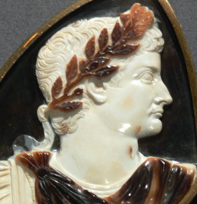 Cameo of the Roman emperor Tiberius (r. 14–37 AD) wearing a laurel wreath (Kunsthistorisches Museum)