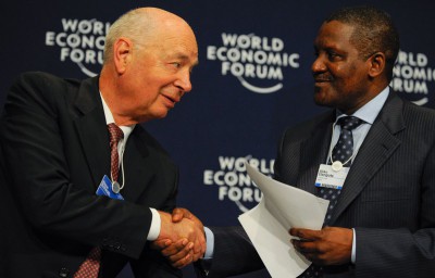 Klaus Schwab with Aliko Dangote