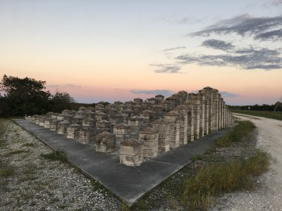 Looking across the memorial eastward