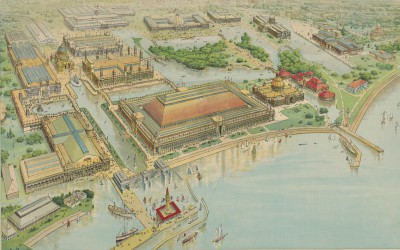 Panoramic view of the World’s Columbian Exposition in Chicago, 1893