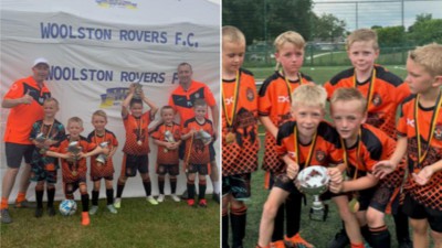 L: Hearts Spartans after finishing runners-up in Warrington. R: The team after winning the Mold competition (Image: Nick Bickerstaff)
