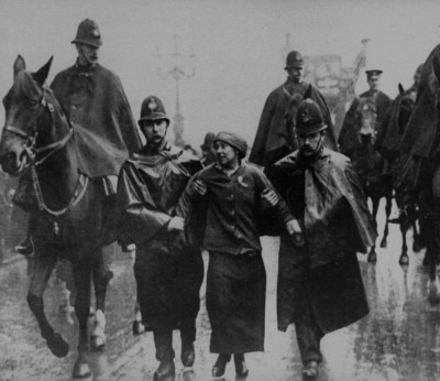 Sylvia Pankhurst being arrested