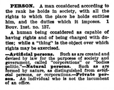 PERSON - Black's Law Dictionary 2nd