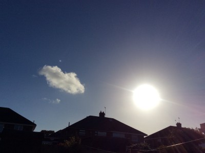 Sun is blown out, its size in the sky was less than half seen here