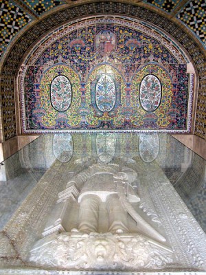 Nassereddin Shah’s marble tombstone moved to Golestan Palace, Tehran.
