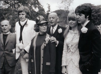 Mike McGear's wedding day with Paul, Jane, his father Jim, 2nd wife Angie, Bride Angela is not in this picture