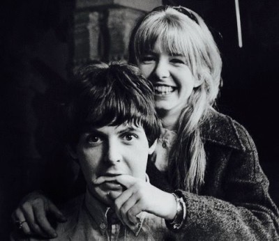 March 1965 - Paul and Jane posing on the London set of Help! for Henry Grossman shortly after the Beatles returned from filming in Austria.