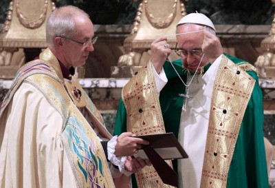 [Jewish Justin Welby with Jesuit Pope Francis]