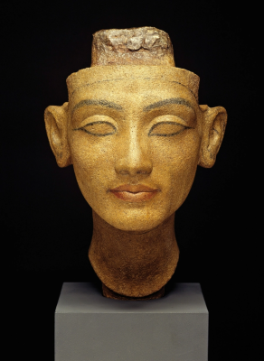 Nefertiti’s subtle smile is highlighted with red pigment in this bust, which probably depicts the young royal as a teenager. It's housed in the Egyptian Museum and Papyrus Collection at Berlin's Neues Museum.